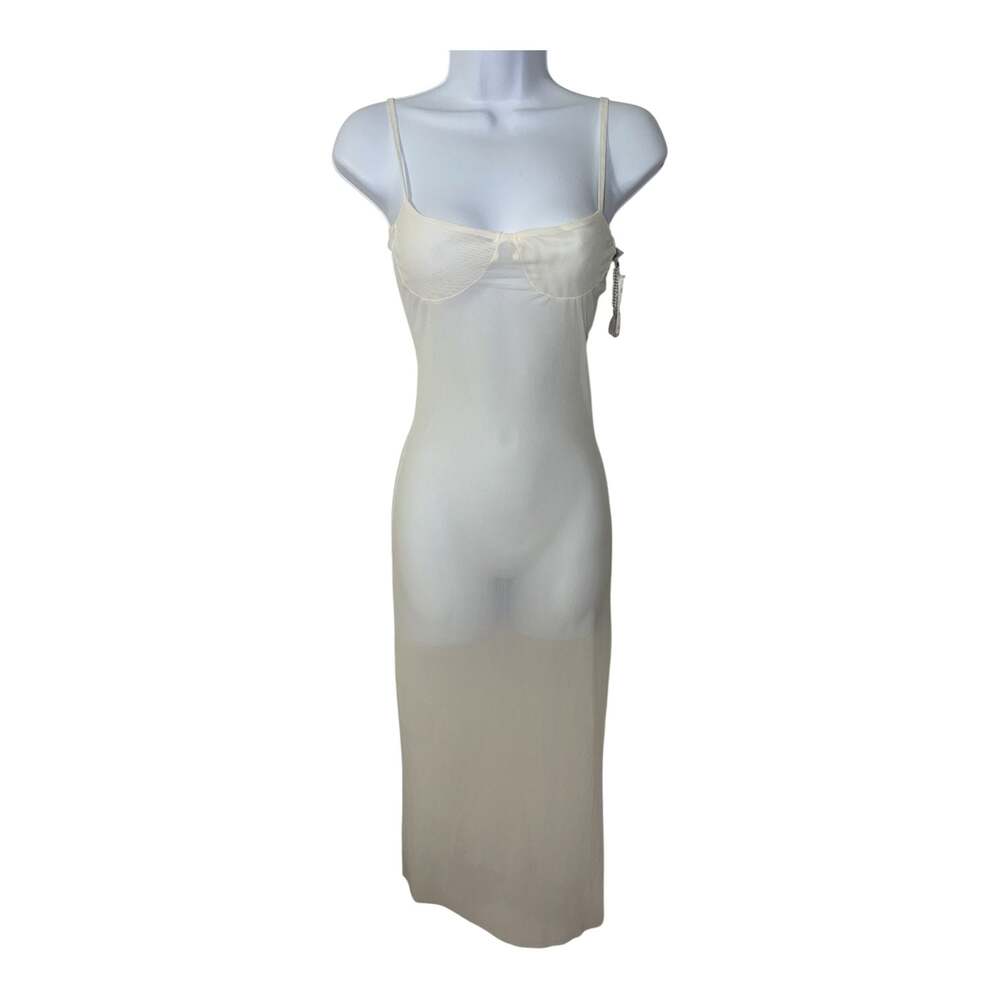 WeWoreWhat Scoop Back Maxi Power Mesh Dress in Off White szXS